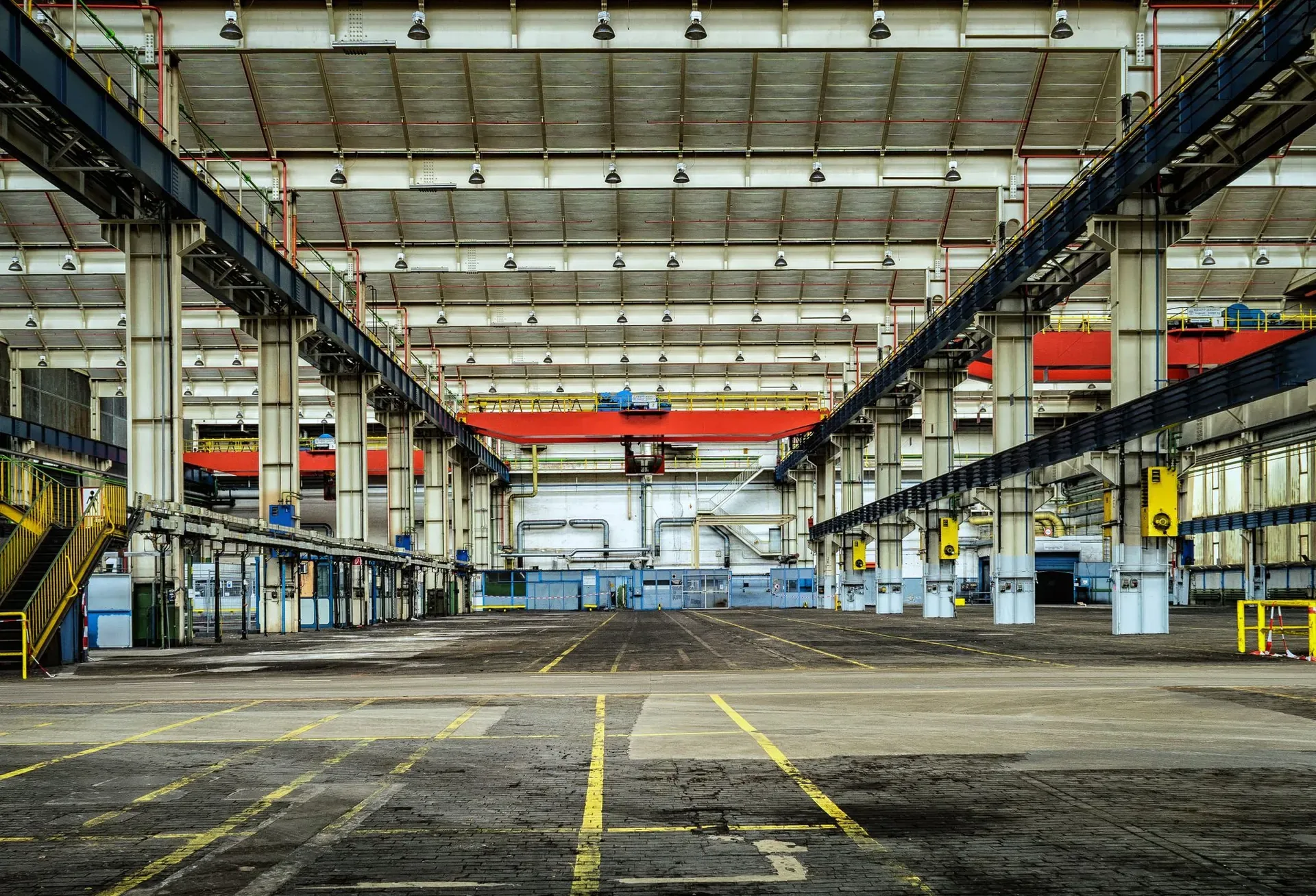 Industrial facility perimeter at dusk